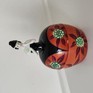 1930s Art Deco Ceramic Powder Jar